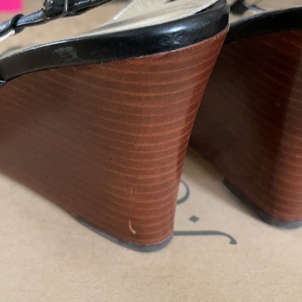 J Crew Wooden Wedge Strappy Sandals -8.5 - Picture 7 of 7